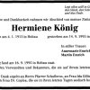 Koenig Hermine 1913-1995 Todesanzeige